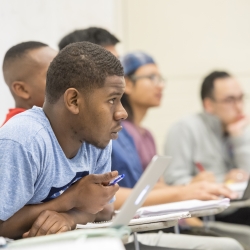 Students paying attention in a class
