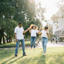Parents and a daughter in the park